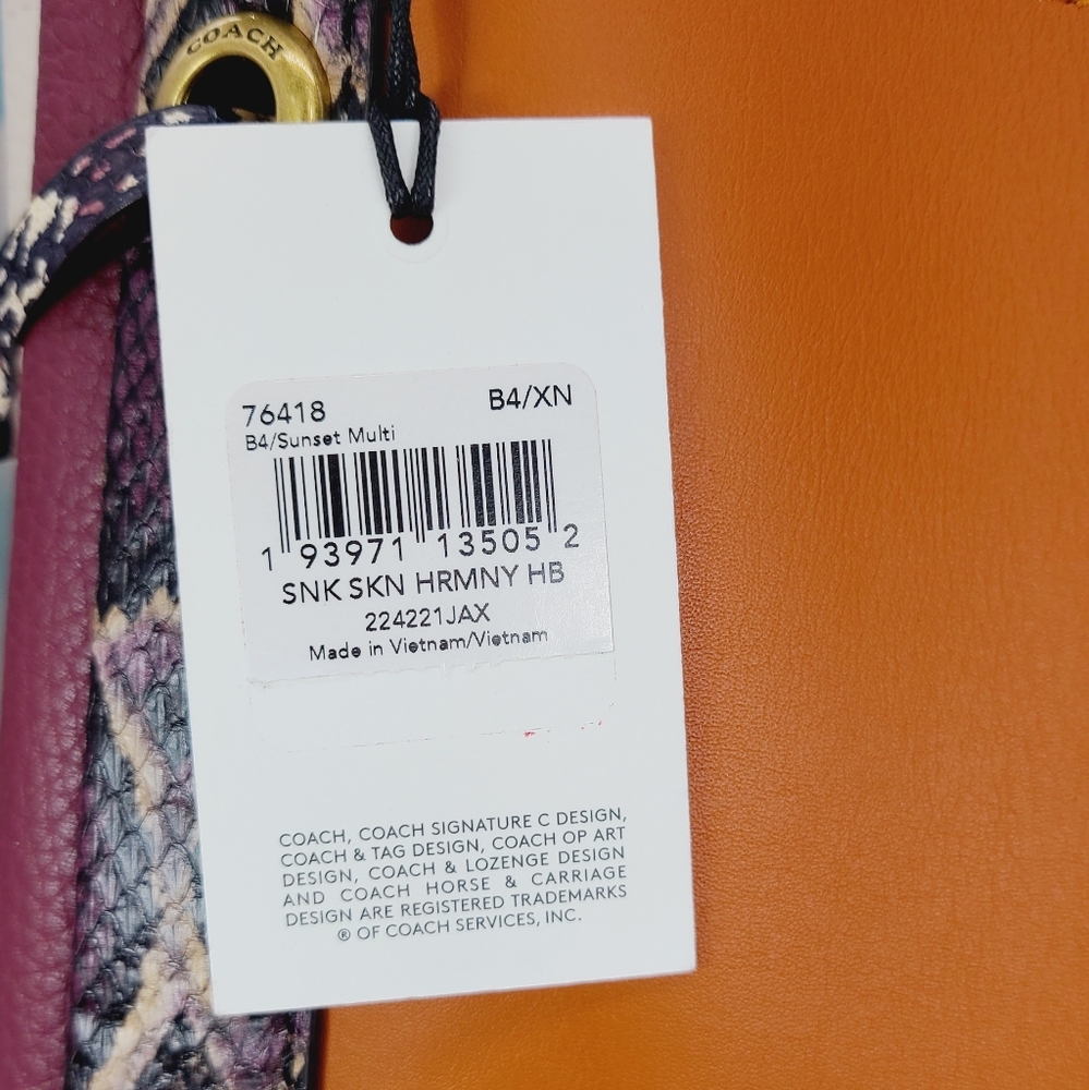COACH Harmony Hobo Colorblock Snakeskin - Picture 15 of 15